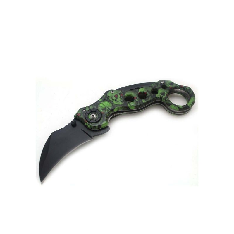 Sport si Outdoor - Camping - Cutite, bricege si accesorii - Cutite si bricege - Cutit Briceag Karambit Columbia, Deschidere Manuala, Verde, 18 Cm - Infinity.ro