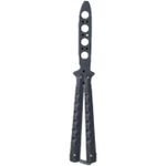 Sport si Outdoor - Camping - Cutite, bricege si accesorii - Cutite si bricege - Cutit Butterfly, Balisong fara tais, 22 cm, negru, model adancituri zigzag - Infinity.ro