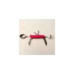 Sport si Outdoor - Camping - Cutite, bricege si accesorii - Cutite si bricege - Cutit briceag detasabil cu 6 functii lingura furculita rosu - Infinity.ro