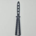 Sport si Outdoor - Camping - Cutite, bricege si accesorii - Cutite si bricege - Cutit Butterfly, Balisong fara tais, 22 cm, negru, model adancituri zigzag - Infinity.ro