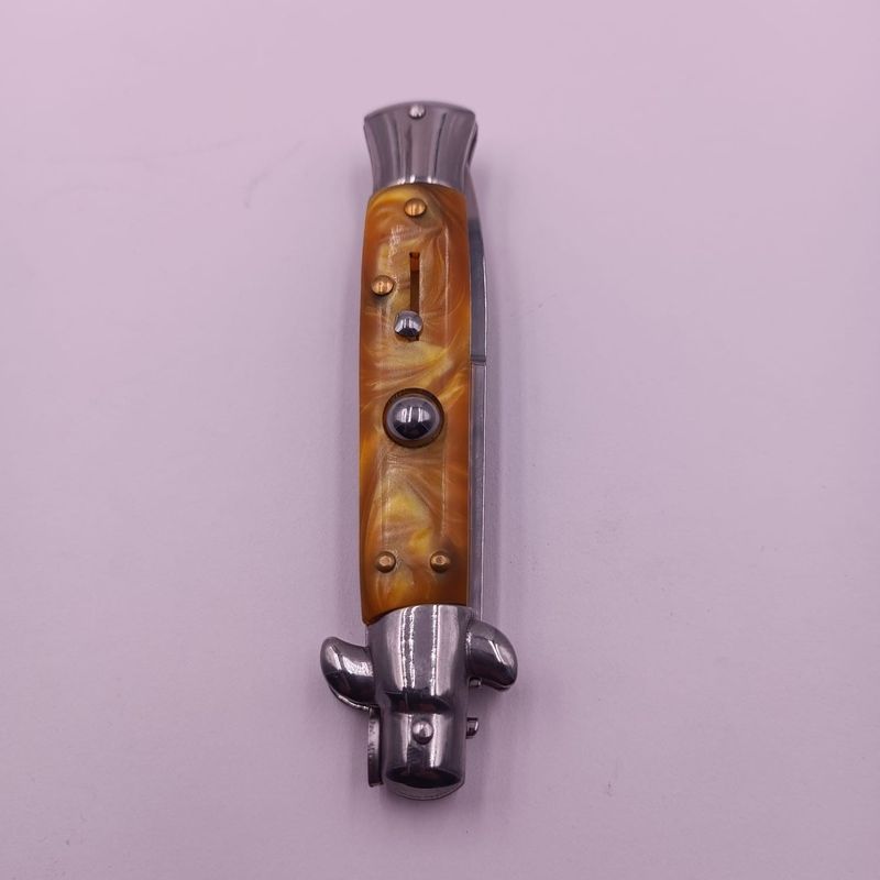 Sport si Outdoor - Camping - Cutite, bricege si accesorii - Cutite si bricege - Cutit Automat pe Buton, Maner Marmura, Otel, Husa, 22 cm - Infinity.ro