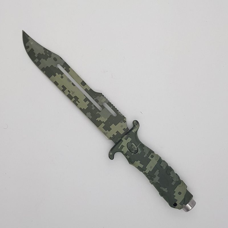 Sport si Outdoor - Camping - Cutite, bricege si accesorii - Cutite si bricege - Cutit army de vanatoare cu lama si varf ascutite, 34 cm, husa, verde - Infinity.ro