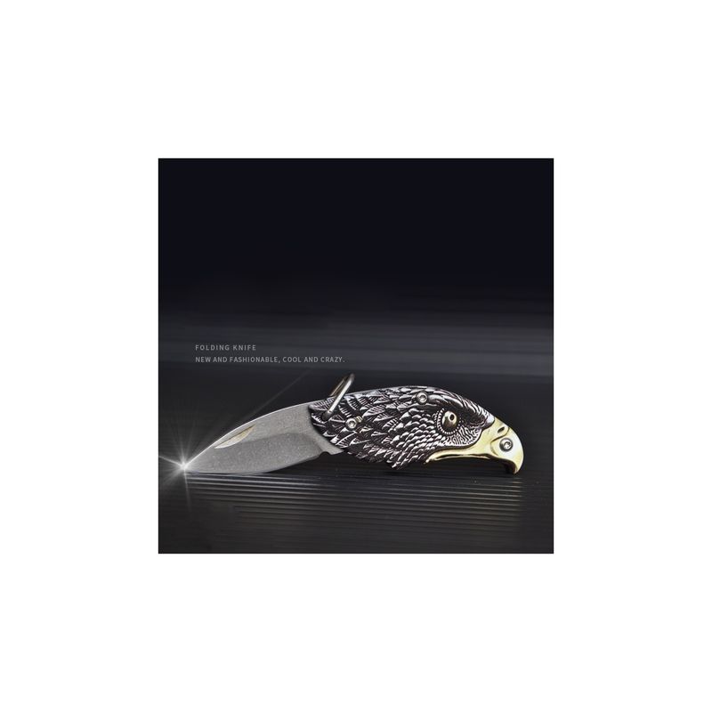 Sport si Outdoor - Camping - Cutite, bricege si accesorii - Cutite si bricege - Cutit Breloc, Model Vultur,  65x25x6mm - Infinity.ro