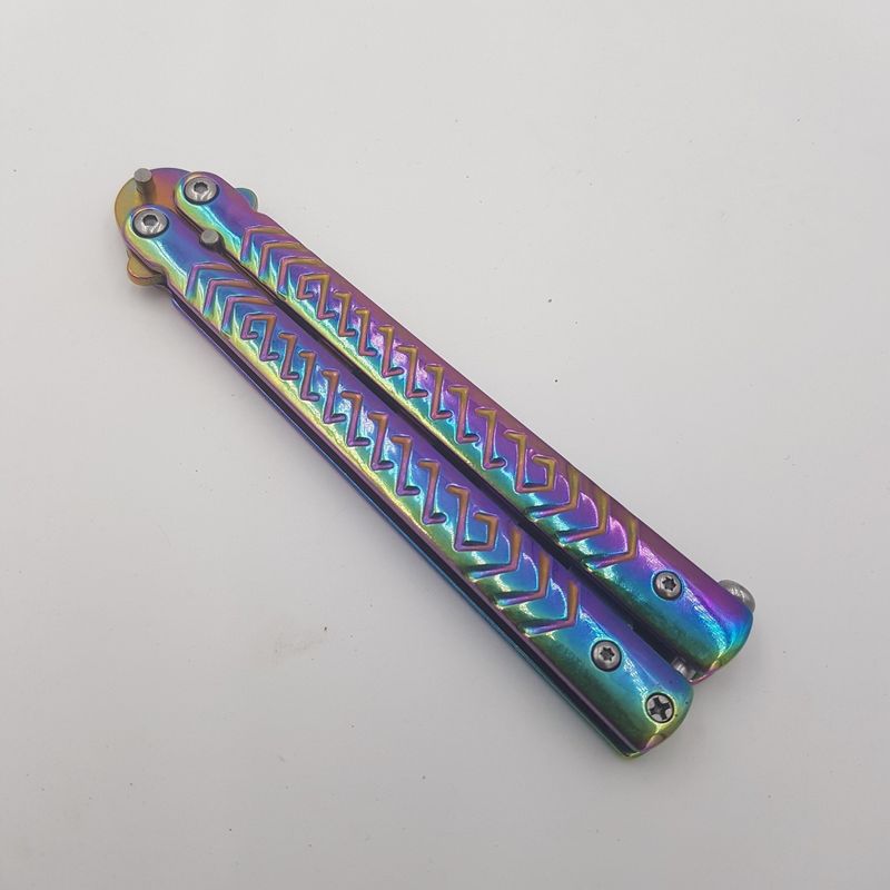 Sport si Outdoor - Camping - Cutite, bricege si accesorii - Cutite si bricege - Cutit antrenament fluture butterfly, fade cameleon, fara  tais, 21 cm, M2 - Infinity.ro