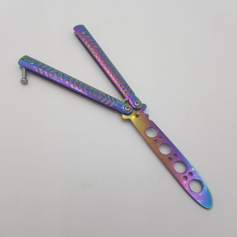 Sport si Outdoor - Camping - Cutite, bricege si accesorii - Cutite si bricege - Cutit antrenament fluture butterfly, fade cameleon, fara  tais, 21 cm, M2 - Infinity.ro