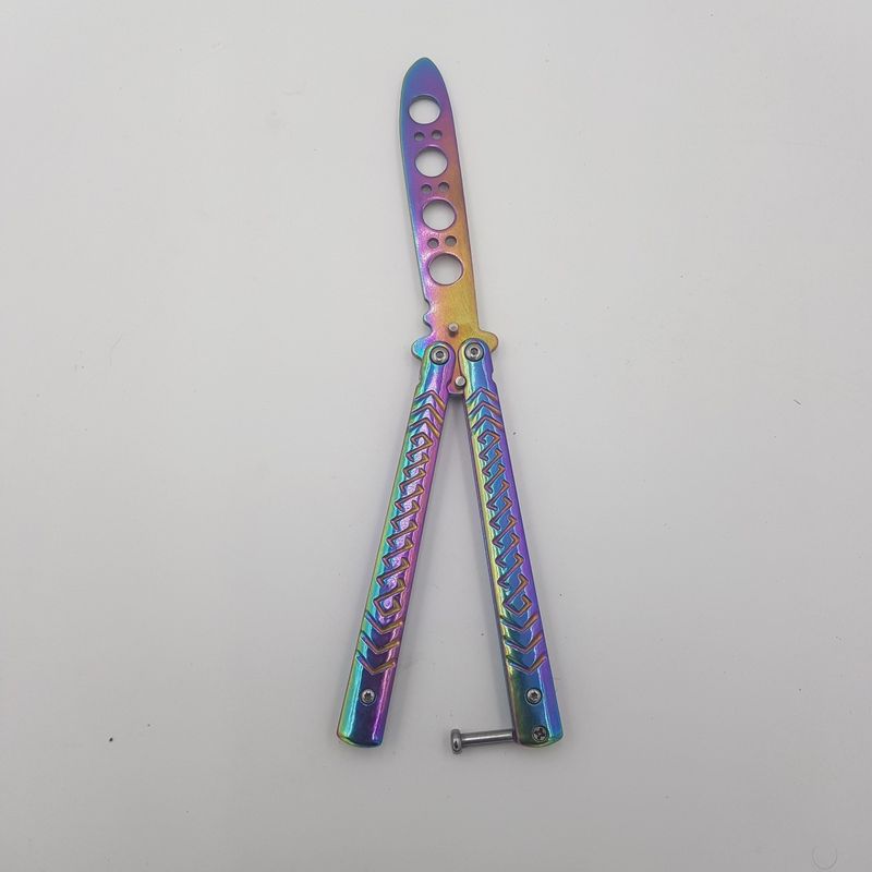 Sport si Outdoor - Camping - Cutite, bricege si accesorii - Cutite si bricege - Cutit antrenament fluture butterfly, fade cameleon, fara  tais, 21 cm, M2 - Infinity.ro