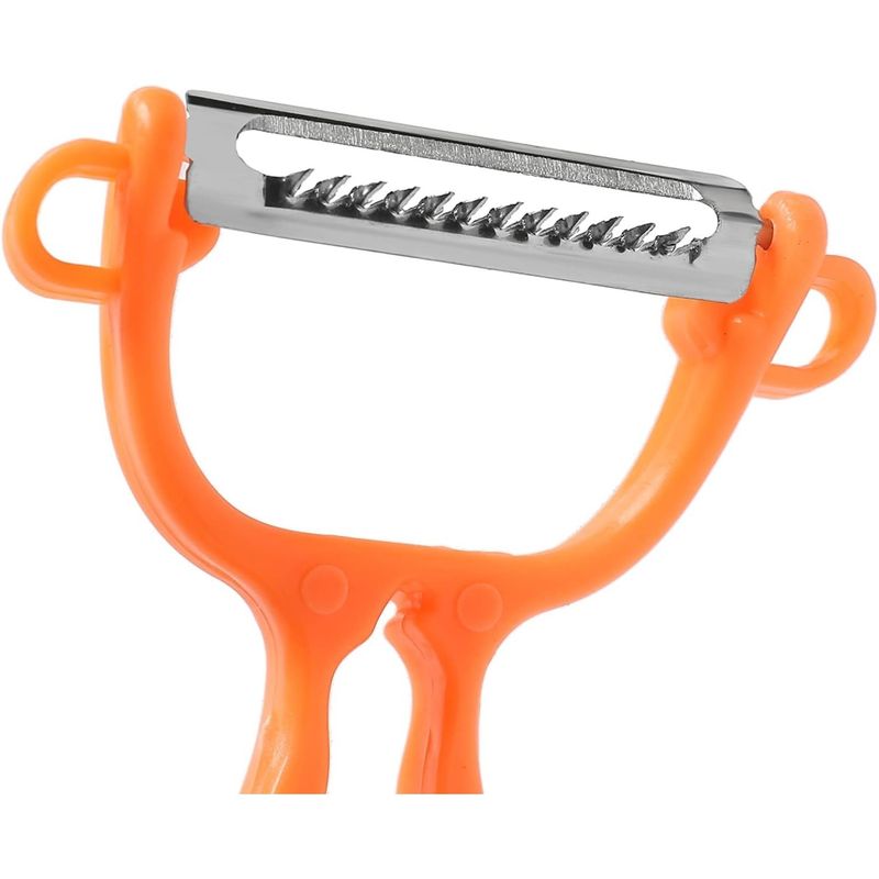 Casa si Gradina - Bucatarie si vesela - Ustensile bucatarie - Razatori si curatatoare - Curatatoare dubla, Legume si Fructe, din Plastic, Agatatoare, 18 cm, Portocaliu - Infinity.ro