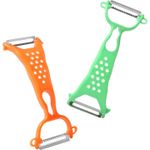 Casa si Gradina - Bucatarie si vesela - Ustensile bucatarie - Razatori si curatatoare - Curatatoare dubla, Legume si Fructe, din Plastic, Agatatoare, 18 cm, Verde - Infinity.ro