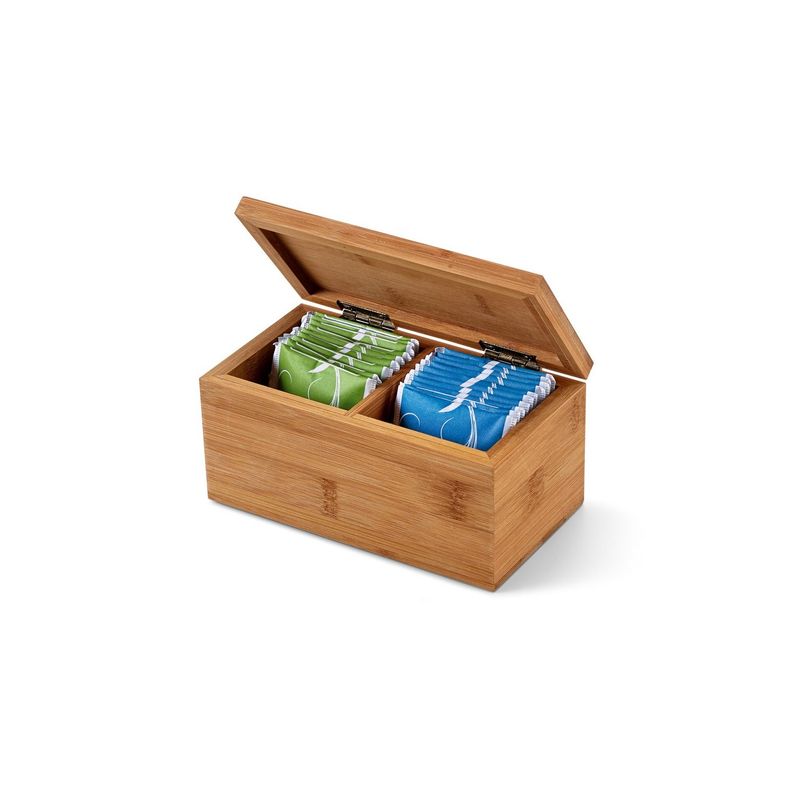 Casa si Gradina - Bucatarie si vesela - Vase pentru gatit - Accesorii ceai - Cutie de ceai din bambus cu 2 compartimente si inchidere magnetica - Infinity.ro