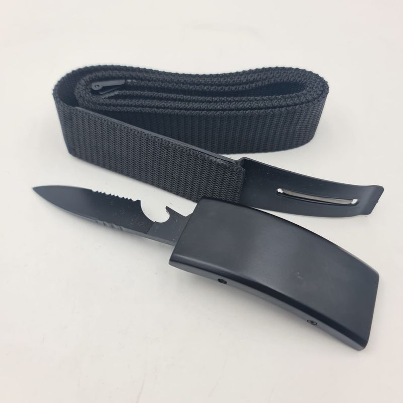 Sport si Outdoor - Camping - Cutite, bricege si accesorii - Cutite si bricege - Curea Briceag Lama Ascunsa, Negru, 136 cm - Infinity.ro