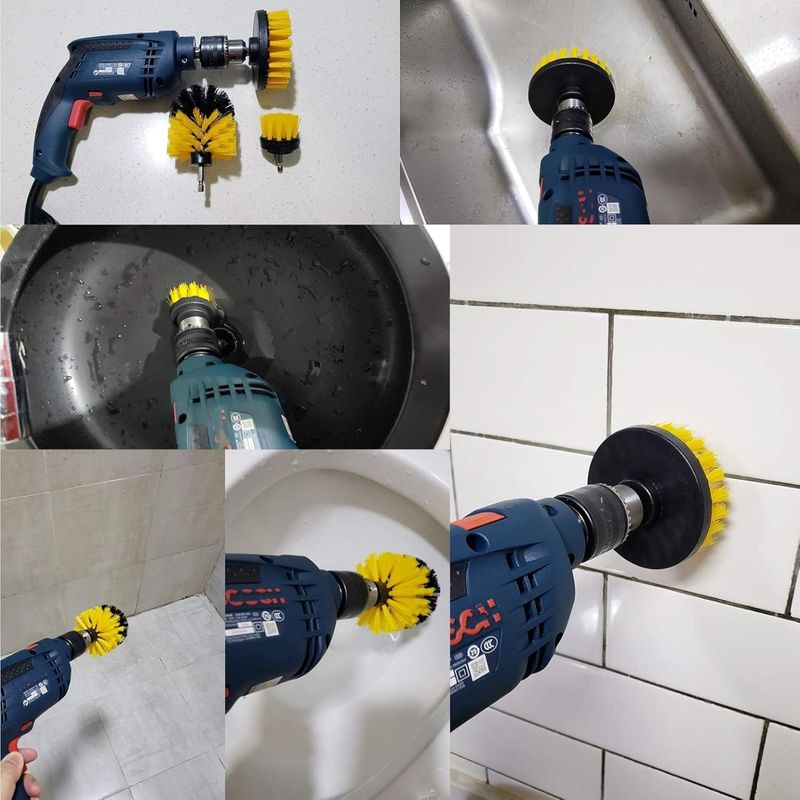 Market - Curatenie si intretinere casa - Produse menaj - Accesorii curatenie - Curatare Intensiva cu Bormasina, Set 3 Perii Universale pentru - Infinity.ro