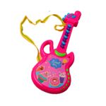 Jucarii, Copii si Bebe - Jucarii si jocuri - Jucarii de rol - Instrumente muzicale de jucarie - Chitara de Jucarie Pentru Copii cu Agatatoare de Gat, Sunete, 30 cm, Roz - Infinity.ro