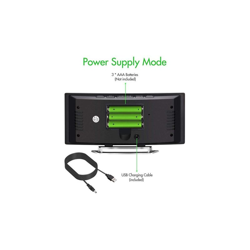 Casa si Gradina - Decoratiuni - Ceasuri - Ceas de Birou Tip Oglinda, Ecran Curbat cu Led, Mod Noapte/Zi, Alarma - Infinity.ro