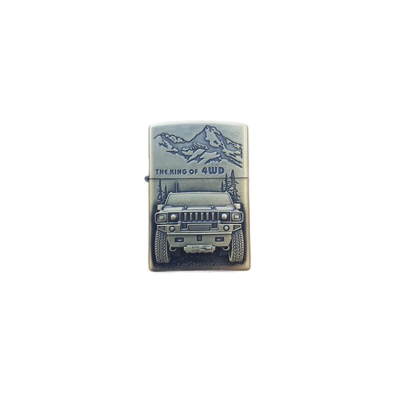 Market - Tutun si tigari - Articole si accesorii tutun - Bricheta Tip Zippo, 3D Relief, Metalica, King of 4wd si Lichid Zippo 125 ml M3 - Infinity.ro