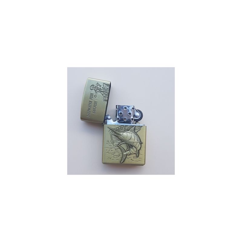 Market - Tutun si tigari - Articole si accesorii tutun - Bricheta Tip Zippo, 3D Relief, Metalica, Peste si Lichid Zippo 125 ml P3 - Infinity.ro