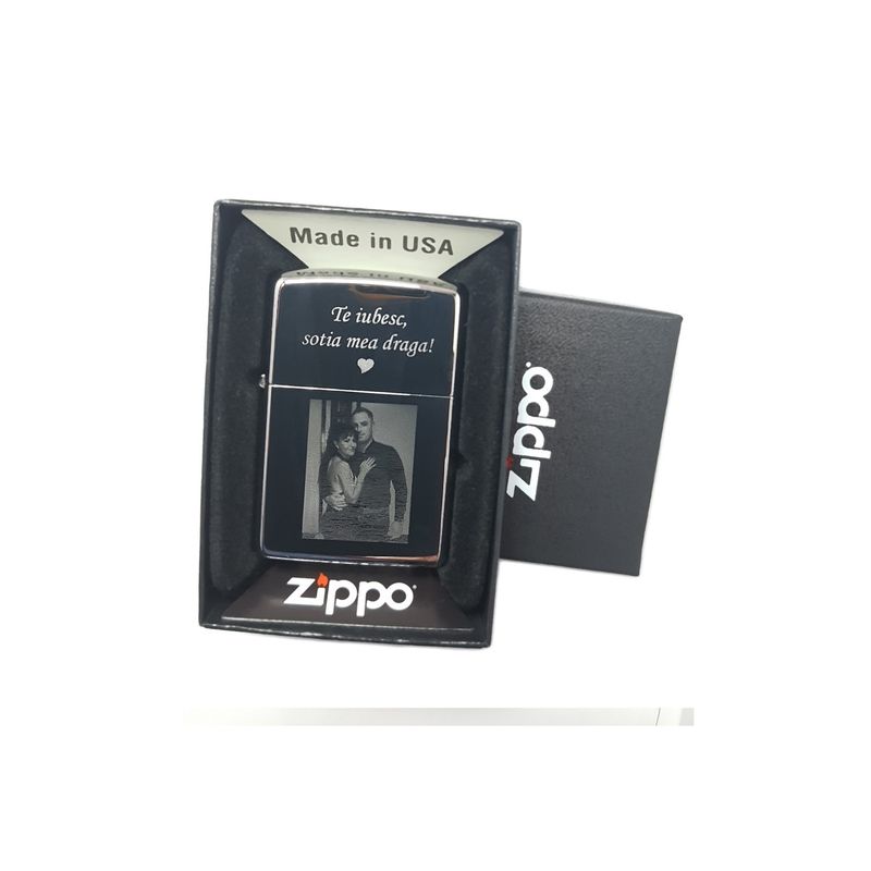 Market - Tutun si tigari - Articole si accesorii tutun - Bricheta Zippo Personalizata cu Poza si Textul Tau - Infinity.ro