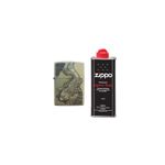 Market - Tutun si tigari - Articole si accesorii tutun - Bricheta Tip Zippo, 3D Relief, Metalica, Peste si Lichid Zippo 125 ml P1 - Infinity.ro
