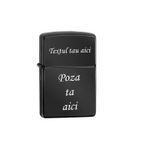Market - Tutun si tigari - Articole si accesorii tutun - Bricheta Zippo Black, Personalizata cu Poza si Textul Tau - Infinity.ro