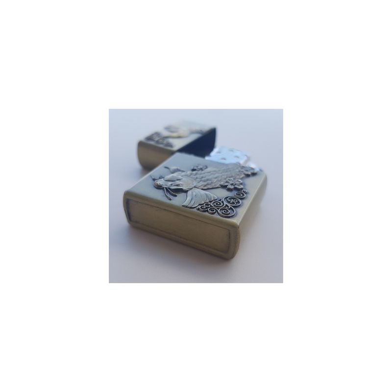 Market - Tutun si tigari - Articole si accesorii tutun - Bricheta Tip Zippo, 3D Relief, Metalica, Peste si Lichid Zippo 125 ml P1 - Infinity.ro
