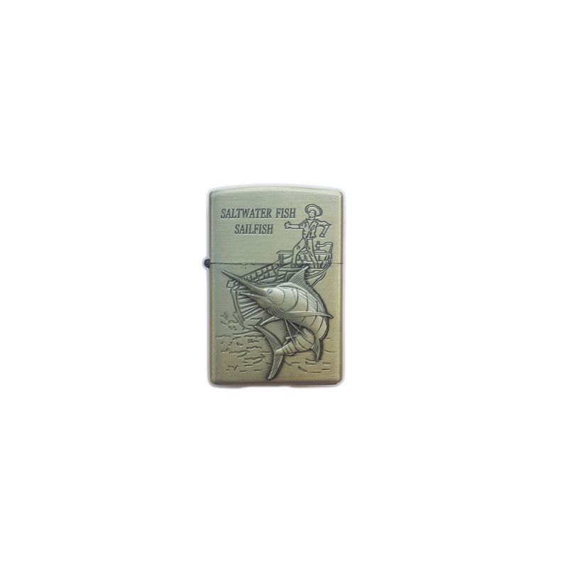 Market - Tutun si tigari - Articole si accesorii tutun - Bricheta Tip Zippo, 3D Relief, Metalica, Peste si Lichid Zippo 125 ml P3 - Infinity.ro