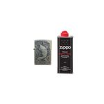 Market - Tutun si tigari - Articole si accesorii tutun - Bricheta Tip Zippo, 3D Relief, Metalica, Peste si Lichid Zippo 125 ml P2 - Infinity.ro