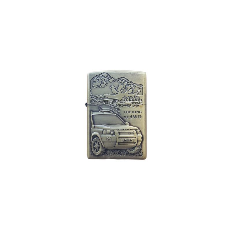 Market - Tutun si tigari - Articole si accesorii tutun - Bricheta Tip Zippo, 3D Relief, Metalica, King of 4wd si Lichid Zippo 125 ml M1 - Infinity.ro