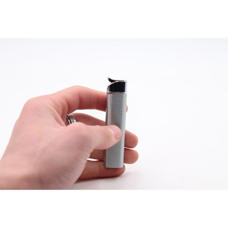 Market - Tutun si tigari - Articole si accesorii tutun - Bricheta Subtire, Metalica, Antivant, Gri - Infinity.ro