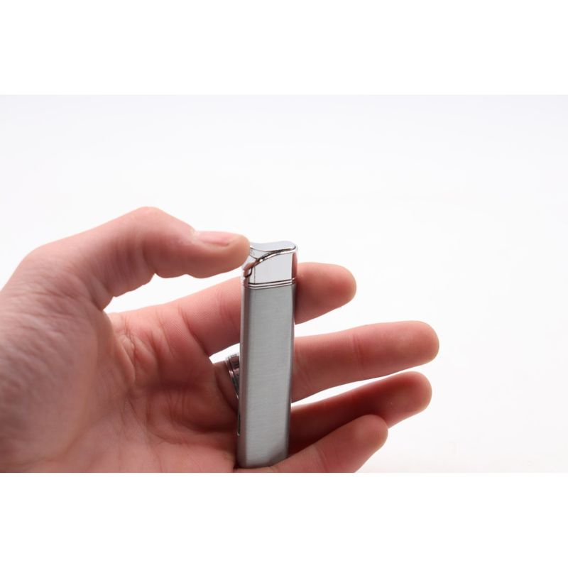 Market - Tutun si tigari - Articole si accesorii tutun - Bricheta Subtire, Metalica, Antivant, Gri - Infinity.ro