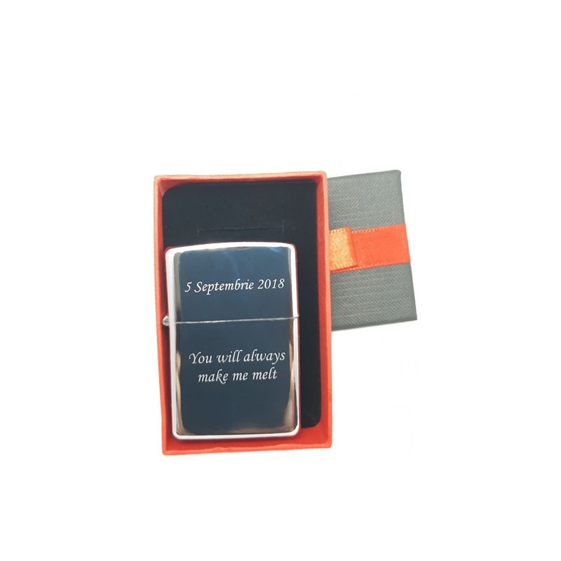 Market - Tutun si tigari - Articole si accesorii tutun - Bricheta Personalizata Metalica, Tip Zippo, Gravata cu Textul Tau - Infinity.ro