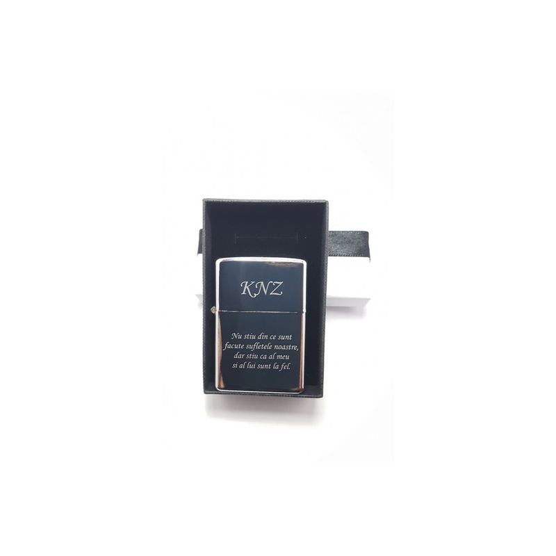 Market - Tutun si tigari - Articole si accesorii tutun - Bricheta Personalizata Metalica, Tip Zippo, Gravata cu Textul Tau - Infinity.ro