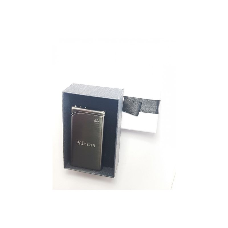 Market - Tutun si tigari - Articole si accesorii tutun - Bricheta Personalizata, Metalica, Neagra, Gravata cu Textul Tau - Infinity.ro