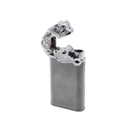 Market - Tutun si tigari - Articole si accesorii tutun - Bricheta Modulara, Cap de Tigru, Doua Flacari, Gri, 8 cm - Infinity.ro