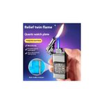 Market - Tutun si tigari - Articole si accesorii tutun - Bricheta Model Pistol cu Ceas, Antivant, cu Flacara Dubla, Negru - Infinity.ro