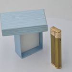 Market - Tutun si tigari - Articole si accesorii tutun - Bricheta Metalica cu Gaz, Antivant, Model Robotic Slim, Reincarcabila, Auriu, Cutie - Infinity.ro