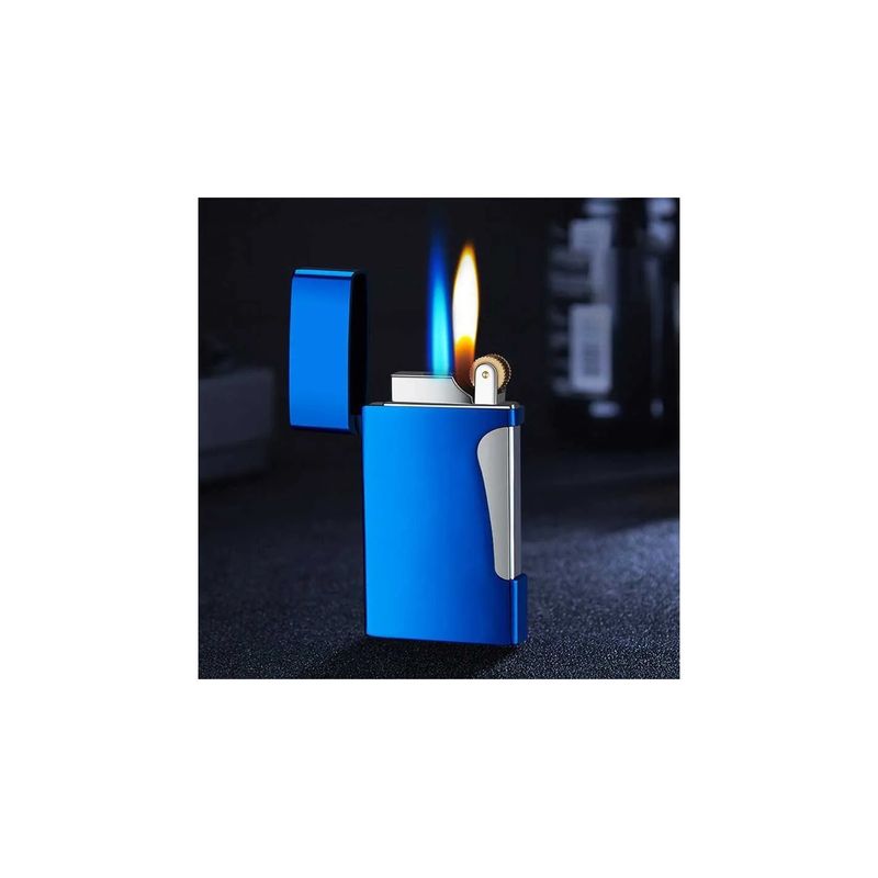 Market - Tutun si tigari - Articole si accesorii tutun - Bricheta Metalica Double Flame Reincarcabila Cu Gaz, Cu Capac, Antivant, 7 Cm - Infinity.ro