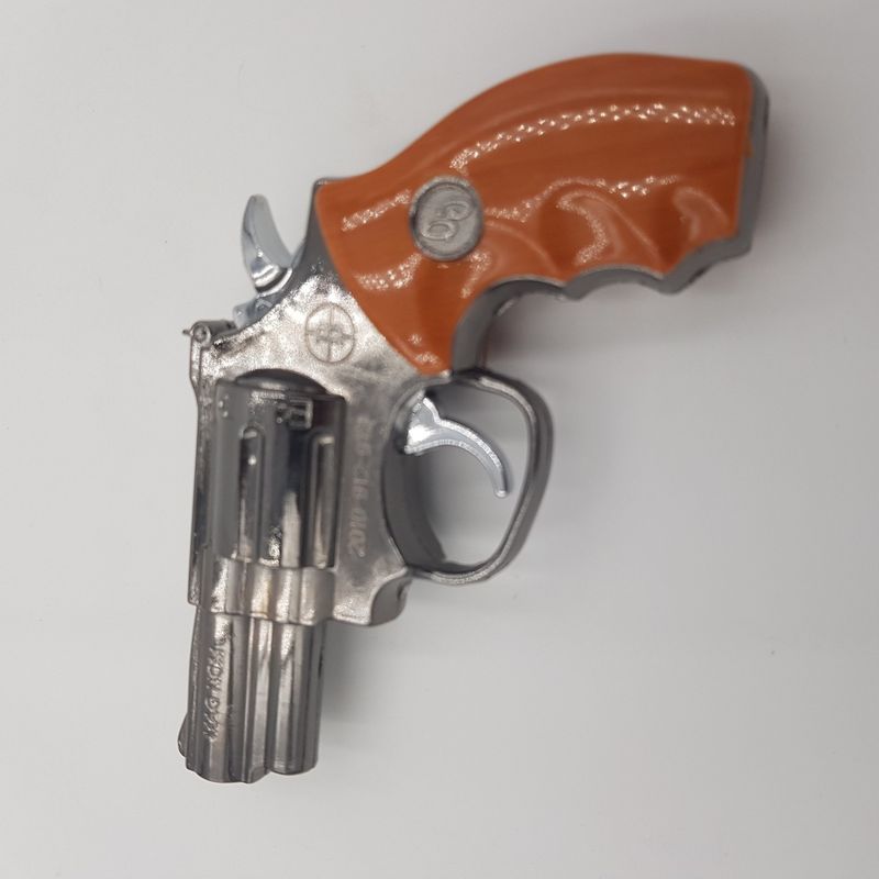 Market - Tutun si tigari - Articole si accesorii tutun - Bricheta Antivant, Lanterna Pistol Metal, 13 cm, Imitatie Lemn - Infinity.ro