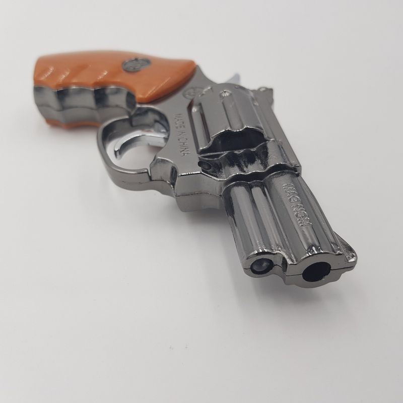 Market - Tutun si tigari - Articole si accesorii tutun - Bricheta Antivant, Lanterna Pistol Metal, 13 cm, Imitatie Lemn - Infinity.ro