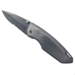 Sport si Outdoor - Camping - Cutite, bricege si accesorii - Cutite si bricege - Briceag, Lama Zintata, Prindere Curea, Inox, Argintiu, 18 cm - Infinity.ro