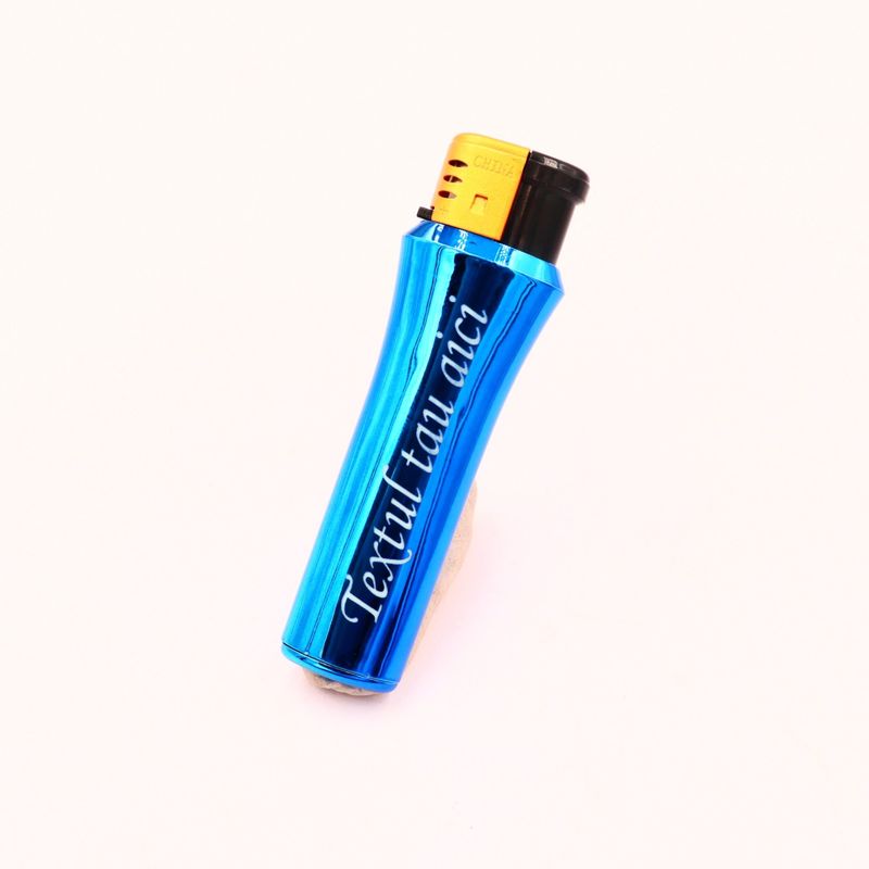Market - Tutun si tigari - Articole si accesorii tutun - Bricheta cu gaz, antivant, reincarcabila, albastru, personalizata cu textul tau - Infinity.ro