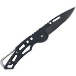 Sport si Outdoor - Camping - Cutite, bricege si accesorii - Cutite si bricege - Briceag supravietuire, Negru, Model Gauri, prindere curea, 15 cm - Infinity.ro