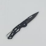 Sport si Outdoor - Camping - Cutite, bricege si accesorii - Cutite si bricege - Briceag supravietuire, Negru, Model Gauri, prindere curea, 15 cm - Infinity.ro