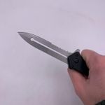 Sport si Outdoor - Camping - Cutite, bricege si accesorii - Cutite si bricege - Briceag Tactic, Stealth, Deschidere Automata Rapida, Lama Zimtata, 20 cm, Gri Mat - Infinity.ro