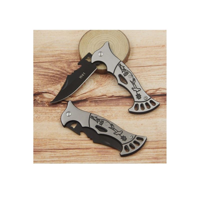 Sport si Outdoor - Camping - Cutite, bricege si accesorii - Cutite si bricege - Briceag simplu din otel inoxidabil, model W41 flori, desfacator, gri, 16 cm - Infinity.ro