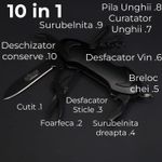 Sport si Outdoor - Camping - Cutite, bricege si accesorii - Cutite si bricege - Briceag Multifunctional, Prindere Breloc , 10 in 1, Negru, 9.6X3.1x2cm - Infinity.ro