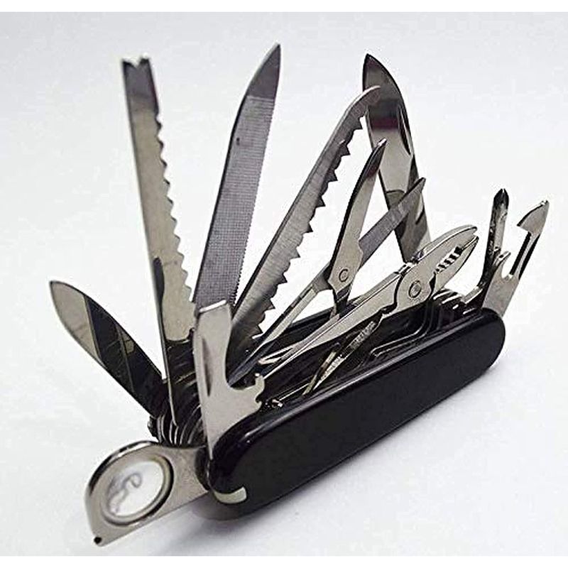 Sport si Outdoor - Camping - Cutite, bricege si accesorii - Cutite si bricege - Briceag Multifunctional, 17 in 1, 90 x 30 mm, Otel Inoxidabil , Negru - Infinity.ro