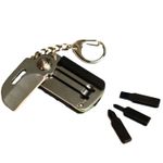Sport si Outdoor - Camping - Cutite, bricege si accesorii - Cutite si bricege - Briceag Pliabil Multifunctional, Tip Breloc, 3 Surubelnite, Negru - Infinity.ro