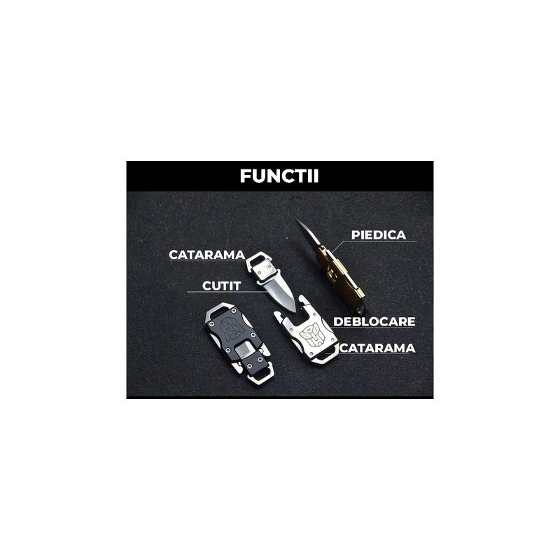Sport si Outdoor - Camping - Cutite, bricege si accesorii - Cutite si bricege - Briceag Mini, Tip Breloc , Catarama, Auriu, 92x28x7 mm - Infinity.ro