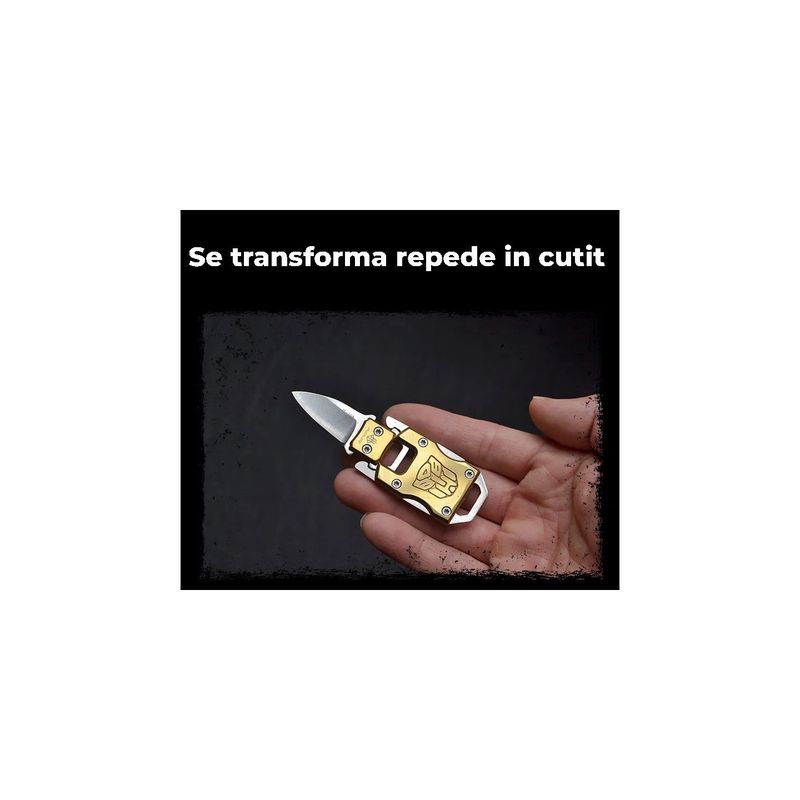 Sport si Outdoor - Camping - Cutite, bricege si accesorii - Cutite si bricege - Briceag Mini, Tip Breloc , Catarama, Auriu, 92x28x7 mm - Infinity.ro