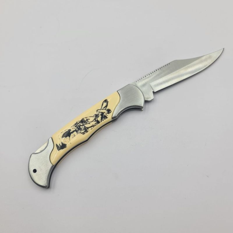 Sport si Outdoor - Camping - Cutite, bricege si accesorii - Cutite si bricege - Briceag Model Vultur, Deschidere Manuala, Agatatoare, Otel, 19 cm - Infinity.ro