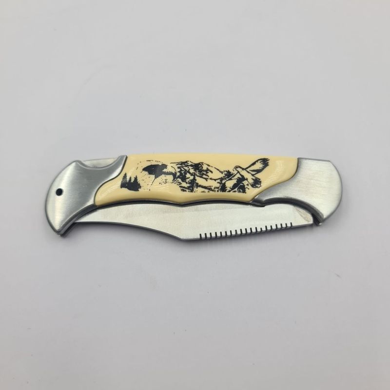 Sport si Outdoor - Camping - Cutite, bricege si accesorii - Cutite si bricege - Briceag Model Vultur, Deschidere Manuala, Agatatoare, Otel, 19 cm - Infinity.ro